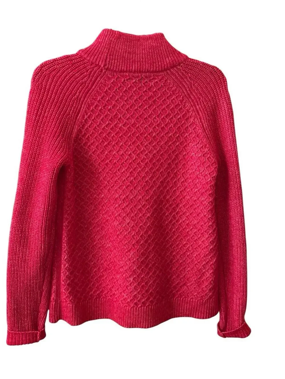 Talbots Sweater Women's Small Pink Turtleneck Long Sleeve Knit Cotton Blend